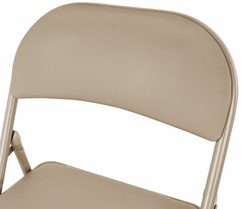 Стулья складные BRABIX &quot;Golf Plus CF-003&quot; КОМФОРТ, КОМПЛЕКТ 4шт., бежевый каркас, кожзам бежевый, 533033