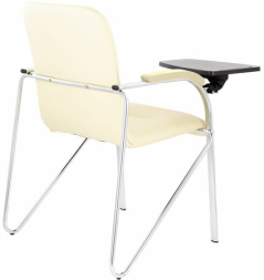 Кресло со столом BRABIX &quot;Samba CF-108 BOX-2&quot;, хром каркас, кожзам бежевый, разобрано, 533219