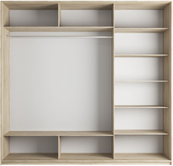 Шкаф-купе Прайм 3-х дверный (ЛДСП/Стекло белое/ЛДСП) Серый диамант