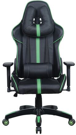 Кресло компьютерное BRABIX &quot;GT Carbon GM-120&quot;, две подушки, экокожа, черное/зеленое, 531929