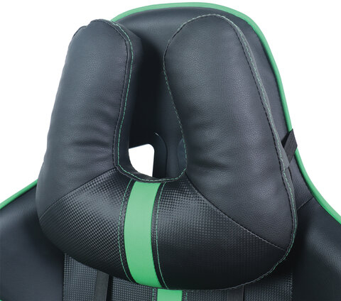 Кресло компьютерное BRABIX &quot;GT Carbon GM-120&quot;, две подушки, экокожа, черное/зеленое, 531929