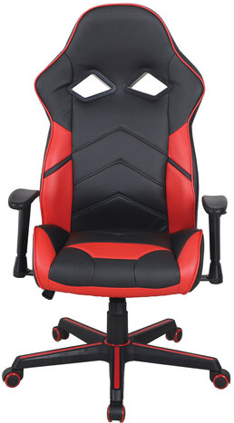 Кресло компьютерное BRABIX &quot;Storm GM-006&quot;, регулируемые подлокотники, экокожа, черное/красное, 532500