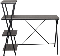 Стол на металлокаркасе BRABIX &quot;LOFT CD-004&quot;, 1200х535х1110 мм, 3 полки, цвет дуб антик, 641219