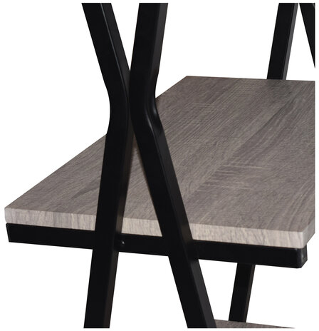 Стол на металлокаркасе BRABIX &quot;LOFT CD-004&quot;, 1200х535х1110 мм, 3 полки, цвет дуб антик, 641219