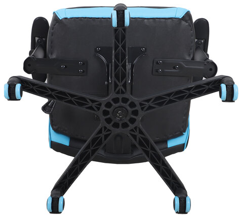 Кресло компьютерное BRABIX "Storm GM-006", регулируемые подлокотники, экокожа, черное/голубое, 532501