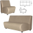 Диван мягкий трехместный &quot;Клауд&quot;, &quot;V-600&quot;, 1540х750х780 мм, без подлокотников, экокожа, бежевый
