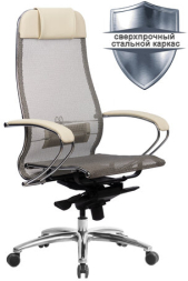 Кресло офисное МЕТТА &quot;SAMURAI&quot; S-1.04, сверхпрочная ткань-сетка, бежевое