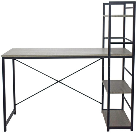 Стол на металлокаркасе BRABIX &quot;LOFT CD-005&quot;, 1200х520х1200 мм, 3 полки, цвет дуб антик, 641222