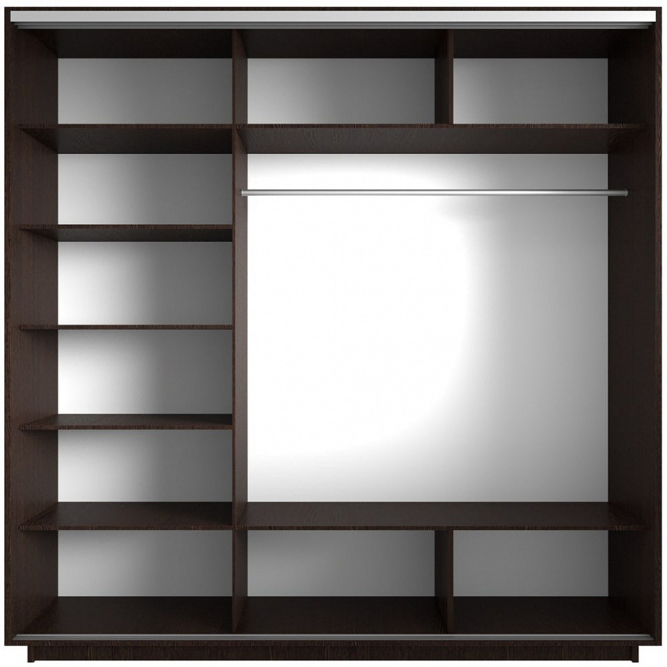 Шкаф-купе Экспресс 3-х дверный ( ЛДСП/Зеркало) Венге