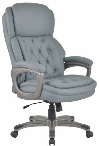 Кресло BRABIX PREMIUM &quot;Regal EX-557&quot;, НАГРУЗКА до 150кг., пружинный блок, экокожа, серое, 532946