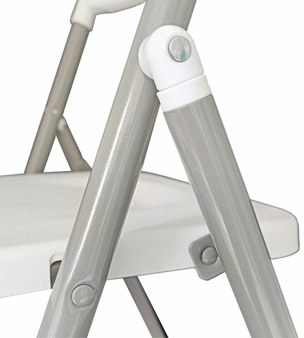 Стулья складные BRABIX &quot;Golf Lite CF-017&quot;, КОМПЛЕКТ 4 шт., серебристый каркас, пластик, белый, 533035