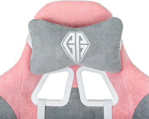 Кресло компьютерное BRABIX &#039;&#039;Forcer GM-127&#039;&#039;, 2 подушки, ткань, розовое/серое, 533215