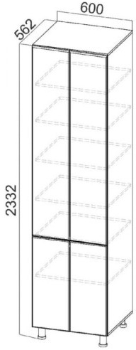 Пенал П600г (глухой) Вельвет