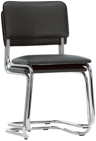 Стулья для персонала и посетителей &quot;Sylwia&quot;, комплект 2 шт., хром, кожзам черный