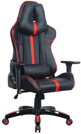Кресло компьютерное BRABIX &quot;GT Carbon GM-120&quot;, две подушки, экокожа, черное/красное, 531931