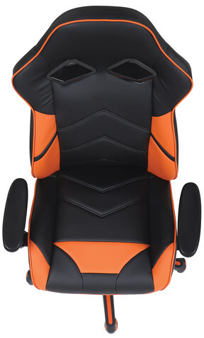 Кресло компьютерное BRABIX &quot;Storm GM-006&quot;, регулируемые подлокотники, экокожа, черное/оранжевое, 532502