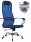 Кресло офисное МЕТТА &quot;SU-B-8&quot; хром, ткань-сетка, сиденье мягкое, синее