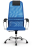Кресло офисное МЕТТА &quot;SU-B-8&quot; хром, ткань-сетка, сиденье мягкое, синее
