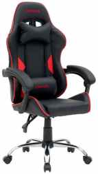 Кресло компьютерное CROMEX &quot;Joker GM-125&quot;, две подушки, экокожа, черное/красное, 532954