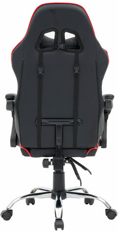 Кресло компьютерное CROMEX &quot;Joker GM-125&quot;, две подушки, экокожа, черное/красное, 532954