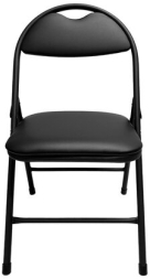 Стул складной для дома и офиса РС94, черный каркас, экокожа черный