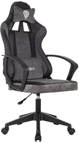 Кресло компьютерное BRABIX &#039;&#039;Forcer GM-127&#039;&#039;, 2 подушки, экокожа/велюр, черное/серое, 533216