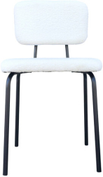 Стулья BRABIX &quot;Ideal CF-080&quot;, КОМПЛЕКТ 4 шт., черный каркас, букле белый, 533254