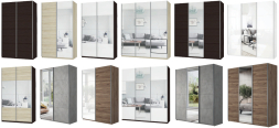 Шкаф-купе Прайм 3-х дверный (Стекло белое/ЛДСП/Стекло белое) Серый диамант