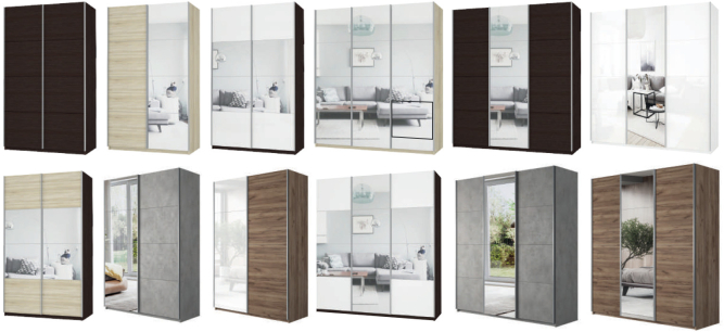 Шкаф-купе Прайм 3-х дверный (Стекло белое/ЛДСП/Стекло белое) Серый диамант