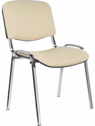 Стул для персонала и посетителей "ИЗО", хромированный каркас, кожзаменитель бежевый Z-21