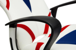 Кресло RUNNER кож/зам/ткань, белый/синий/красный, 36-01/10/08