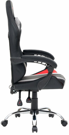 Кресло компьютерное CROMEX &quot;Quantum GM-155 RGB&quot;, подсветка, две подушки, экокожа, черное/красное/серое, 532955