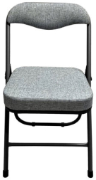 Стул складной для дома и офиса РС04К комфорт, черный каркас, рогожка светло-серая