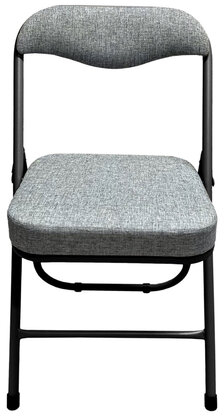 Стул складной для дома и офиса РС04К комфорт, черный каркас, рогожка светло-серая