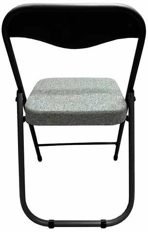 Стул складной для дома и офиса РС04К комфорт, черный каркас, рогожка светло-серая