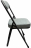 Стул складной для дома и офиса РС04К комфорт, черный каркас, рогожка светло-серая