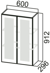 Шкаф навесной со стеклом Ш600с Вектор