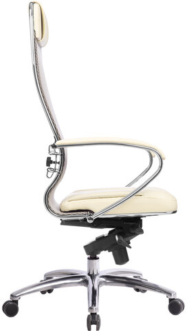 Кресло офисное МЕТТА &quot;SAMURAI&quot; SL-1.04, сверхпрочная ткань-сетка/рециклированная кожа, бежевое