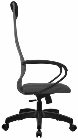 Кресло офисное МЕТТА &quot;SU-B-8&quot; пластик, ткань-сетка, сиденье мягкое, светло-серое