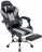 Кресло компьютерное CROMEX &quot;Wave GM-145&quot;, вибромассаж, подножка, подушки, экокожа, черное/серое, 532956