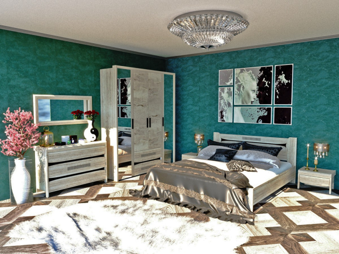 Шкаф 4-х дверный Мале