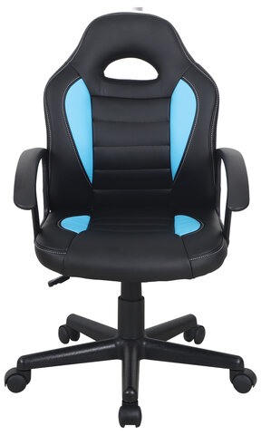 Кресло компьютерное BRABIX &quot;Spark GM-201&quot;, экокожа, черное/голубое, 532505