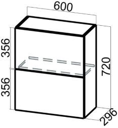 Шкаф навесной (барный) Ш600б (Aventos HF) Бостон