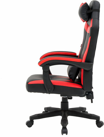 Кресло компьютерное CROMEX &quot;Start GM-105&quot;, две подушки, экокожа, черное/красное, 532957