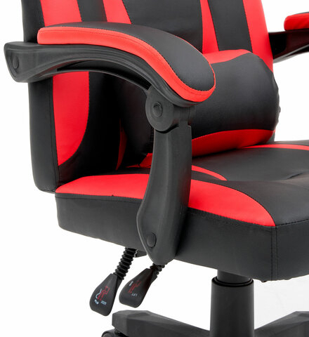 Кресло компьютерное CROMEX &quot;Start GM-105&quot;, две подушки, экокожа, черное/красное, 532957