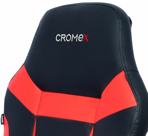 Кресло компьютерное CROMEX &quot;Start GM-105&quot;, две подушки, экокожа, черное/красное, 532957