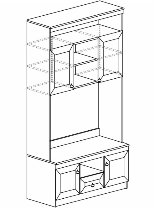 Шкаф многоцелевой "Инна" 610 (денвер темный)
