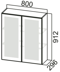 Шкаф навесной со стеклом Ш800с Вектор