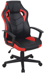 Кресло компьютерное BRABIX &quot;Fighter GM-008&quot;, экокожа, черное/красное, 532506