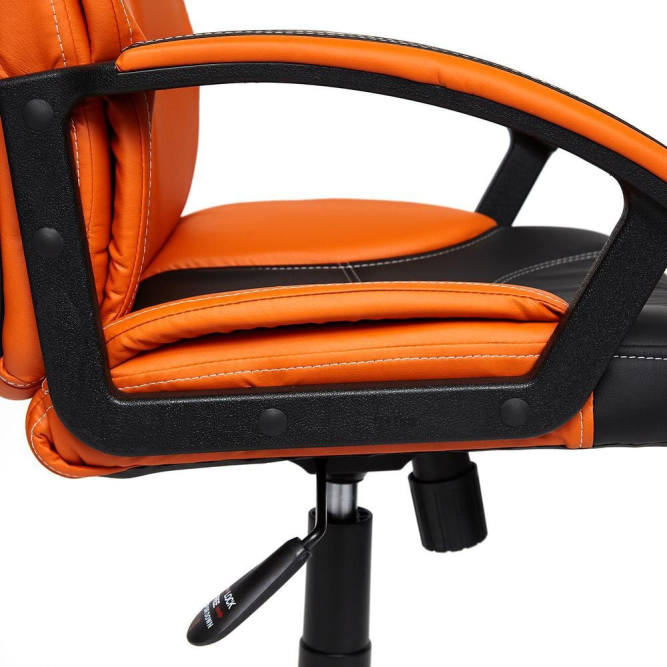 Кресло TWISTER кож/зам, черный/оранжевый, 36-6/14-43
